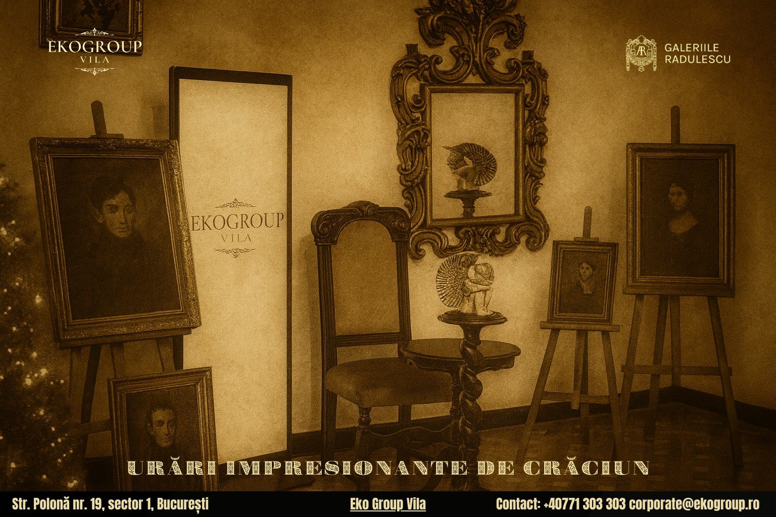 Urări de Crăciun cu parfum interbelic, integrate în fascinantul concept Crăciunul anilor ’30 găzduit de Eko Group Vila 14 Urări de Crăciun cu parfum interbelic, integrate în fascinantul concept Crăciunul anilor ’30 găzduit de Eko Group Vila